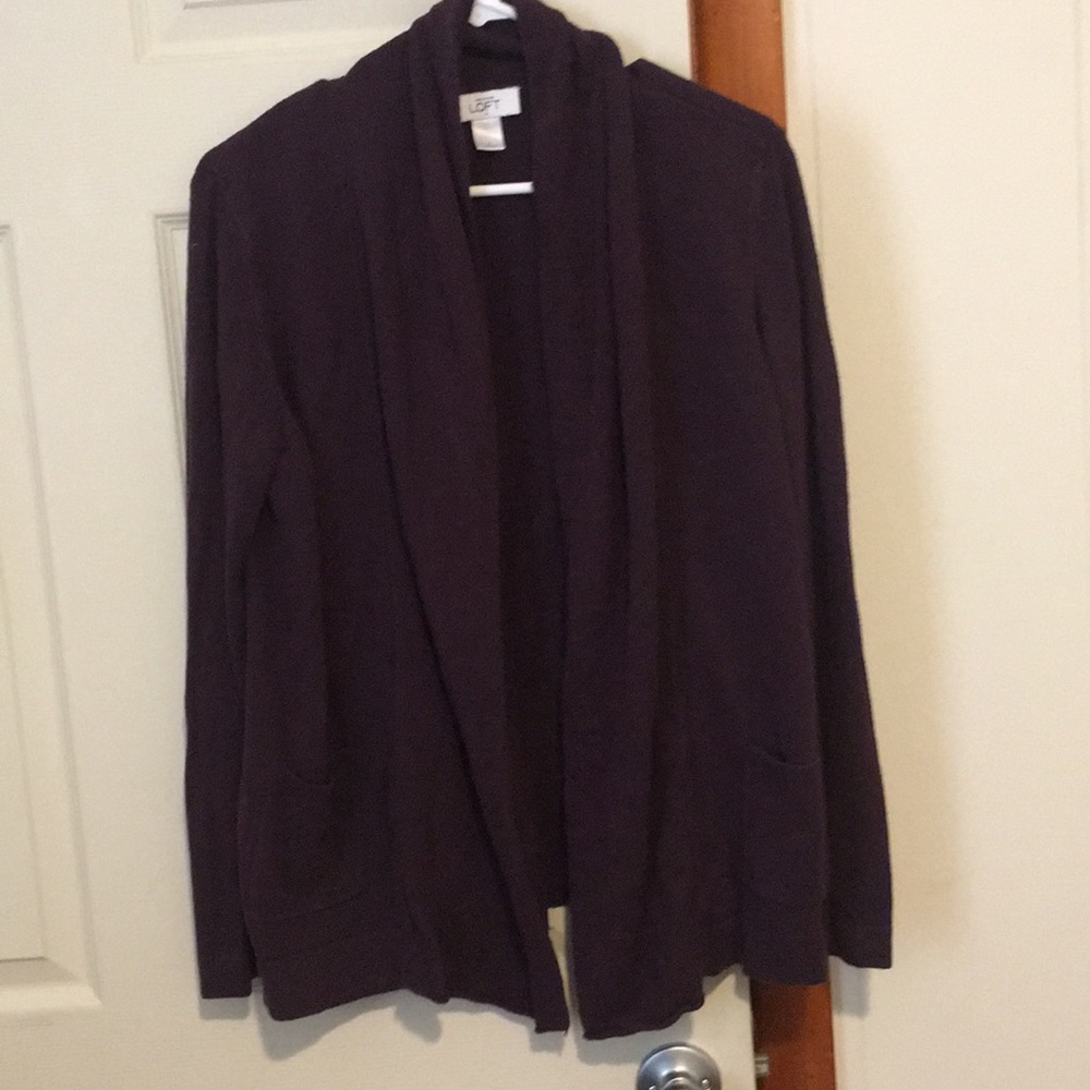 Deep purple LOFT Open Cardigan Size Large